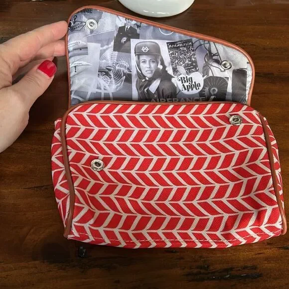 Air France Vintage retired print cosmetic bag plus 7 items